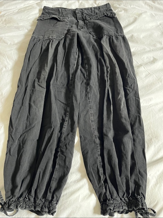 Free People Pants - We The Free Lotus Balloon Jeans in charcoal black adjustable leg opening
